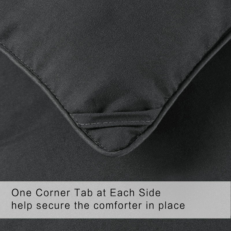 COHOME Quilted Twin/Twin XL Size Comforter - All-Season Down Alternative Duvet Insert - Luxury Hotel Soft Breathable Dark Grey Comforter with Anti-Clump Tech & 8 Tabs - Reversibleï¼ˆ64"x88"ï¼‰ - Image 4